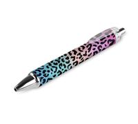 Personalized Retractable Ballpoint Pens, Pink GradientLeopard Print Rollerball Pen, Ultra Fine, 0.5mm, Black Ink, Removable Refillable Ball Point Pen for Office School, 1 PCS