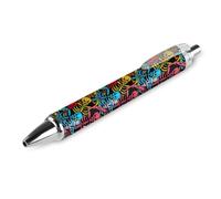 Personalized Retractable Ballpoint Pens, The Colorful Dancing Skeletons Are Very Depressed Rollerball Pen, Ultra Fine, 0.5mm, Black Ink, Removable Refillable Ball Point Pen for Office School, 1 PCS