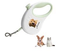 Personalized Retractable Dog Lead with Photo and Name, 3M/10FT Extendable Dog Lead with Strong Nylon Tape Tangle-Free One-Handed Brake, Pause, Lock for Small Medium Dogs