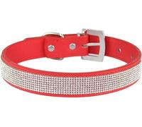 Personalized Rhinestone Dog Collar, Adjustable Metal Buckle Pet Collar For Small Medium Large Dogs And Cats, Cute Dazzling Puppy Collar(Red,S)