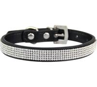 Personalized Rhinestone Dog Collar, Adjustable Metal Buckle Pet Collar For Small Medium Large Dogs And Cats, Cute Dazzling Puppy Collar(Black,L)