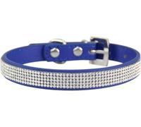 Personalized Rhinestone Dog Collar, Adjustable Metal Buckle Pet Collar For Small Medium Large Dogs And Cats, Cute Dazzling Puppy Collar(Dark blue,L)