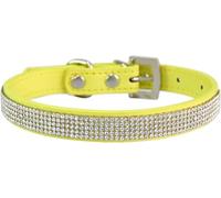 Personalized Rhinestone Dog Collar, Adjustable Metal Buckle Pet Collar For Small Medium Large Dogs And Cats, Cute Dazzling Puppy Collar(Yellow,S)