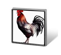 Personalized Rooster Lapel Pin for Men Women Cute Funny Square Brooch for Ease And Safe Aluminum Alloy Brooches Suit Dress Accessories Wedding Party