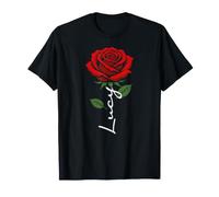Personalized Rose Name Lucy Elegant Floral Women Girls T-Shirt