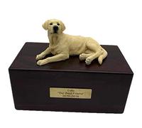 Personalized Rosewood Custom Pet Ashes Urn with Statue Customisable Engraved Nameplate for Dog and Cat Name and Date Pets Box Cremation Funeral Keepsake Urns for Dogs Cats (Retrievers Labrador)