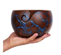 Personalized Rosewood Lichtenberg Wooden Storage Yarn Bowl, Bowl Holder & Dispenser for Tangle-Free Yarn Perfect Large Knitting & Crochet Bowl - Crochet Bowl Fractal Wood Burning & Resin Artwork