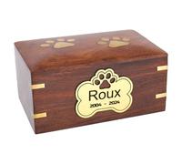 Personalized Rosewood Pet Urn for Dog Ashes - Custom Wooden Memorial Keepsake Box with Paw Engraving - Cremation Urn for Dog or Cat, Large Size, Pet Memorial Urn Box, X Small : 5 x 3 x 2 - 10 lbs
