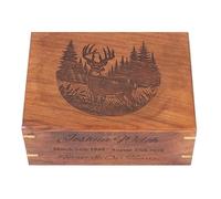Personalized Rosewood Urns for Human or Pet Ashes, Deer Themes Wooden Engraved Cremation Urn, Wood Funeral Urn - Keepsake Box, Memorial Urn or Casket (6.5 x 4.5 x 2.75 inches - 20 Kg or 45 Lbs)