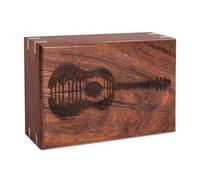 Personalized Rosewood Urns for Human or Pet Ashes, Guitar - Musical Instruments Wooden Engraved Cremation Urn, Funeral Urn, Keepsake Box, Memorial Urn or Casket (6.5" x 4.5" x 2.75", 15 Kg, 18 Lbs)