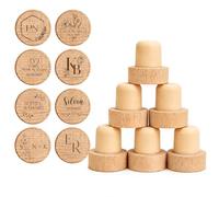 Personalized Rustic Wood Wine Stoppers, Custom Engraved Cork Bottle Toppers for Wedding Favors, Country Bridal Shower Decorations Engagement Party Gift for Guests