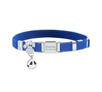 Personalized Safety Elastic Cat Collars with Bell,Laser Customized Stretch Kitten Collars for Girls Boys Cats-Royal Blue