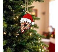 Personalized Santa Hat Letter Ornament - Custom Text Name Wood Hanging Decor - Festive Gingerbread Cookie Style for Kids & Adults