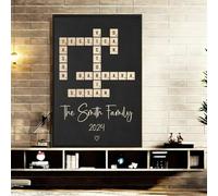 Personalized Scrabble Tile Family Names Wall Decor, Crossword Wall Art Framed Decor, Letter Tiles, Custom Last Name Sign, Gifts for Mom-Dad/Holiday/Christmas (12"x17" x42cm)