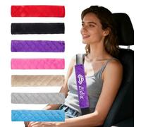 Personalized Seat Belt Pad with Name Embroidery, Custom Seatbelt Cover Universal Fit for Car, Seat Belt Cushion- Neck & Shoulder Protector, Adult & Child Comfort 25.5cm/10in (4 Pieces)