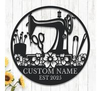 Personalized Sewing Metal Sign,Custom Quilting Sign For Sewing Room Decor,Sewing Machine Sign,Custom Sewing Metal Wall Art,Gift For Grandma Mom (Style-2)