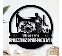 Personalized Sewing Metal Sign,Custom Quilting Sign For Sewing Room Decor,Sewing Machine Sign,Custom Sewing Metal Wall Art,Gift For Grandma Mom (Style B)