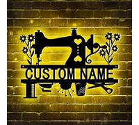 Personalized Sewing Neon Sign for Wall Decor, Custom Metal Sewing LED Light Up Sign Wall Art, Vintage Quilting Decor, Mother Day's Birthday Gift for Mother Mom Grandma (Style 4)
