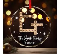 Personalized Shaking Family Crossword Ornament for Christmas, Custom Family Christmas Ornaments 2024, Custom Ornaments for Christmas Tree, Housewarming Gifts Xmas Gift for Mom Dad Friend