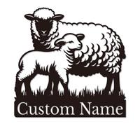 Personalized Sheep Metal Sign, Custom Farm Name Plaque, Rustic Goat Wall Art, Funny Lamb Decor, Barnyard Farmhouse Sign, Countryside Home Decor (Style-4)
