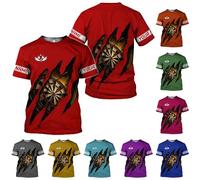 Personalized Short Sleeve Dart Dartboard Players Darting Board Shirts Personalised T-Shirt Soft Workwear T-Shirts for Gym Fitness Running XL