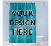Personalized Shower Curtain, Customized Shower Curtain Set with Photo, Logo, Text, Waterproof and Mildew Resistant, with 12 C-Type Hooks, Home Decor for Bathroom