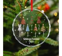 Personalized Sibling Forever Glass Ornament for Christmas Tree Custom 1-10 Name Christmas Ornament Sisters Brother Forever Linked Together Xmas Tree Decoration Family Xmas Keepsake Gift