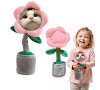 Personalized Singing Dancing Sunflower Toy, Funny Customed People Face Singing and Dancing Sensory Toys, Plush Toy Interactive Gifts for Kids, Friends, Birthdays With Gift Box (Pink)