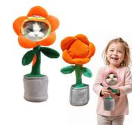 Personalized Singing Dancing Sunflower Toy, Funny Customed People Face Singing and Dancing Sensory Toys, Plush Toy Interactive Gifts for Kids, Friends, Birthdays With Gift Box (Saffron)