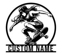 Personalized Skateboard Metal Sign,Custom Skate Name Wall Art,Extreme Sports Plaque,Skate Park Sign,Street Style Decor,Gift For Son (Style-3)