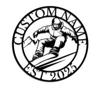 Personalized Ski Metal Wall Art, Custom Skier Name Sign, Winter Sports Decor, Alpine Lodge Sign, Snowboarding Gift, Slope-Themed Home Decor, Ski Enthusiast Present (Style-1)