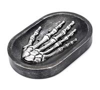 Personalized Skull Ghost Claw Resin Soap Tray Dish Draining Soap Dish Bar Holder Container for Shower Bathroom Sink Bathtub Dish Soap Box Case (Black)