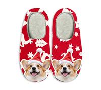 Personalized Slippers for Women Men - Christmas Custom Photo House Shoes with Memory Foam, Non-Slip Sole for Indoor Outdoor Winter Use, Cozy Bedroom Footwear as Unique Gift