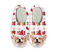 Personalized Slippers for Women Men - Christmas Custom Photo House Shoes with Memory Foam, Non-Slip Sole for Indoor Outdoor Winter Use, Cozy Bedroom Footwear as Unique Gift