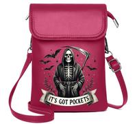 Personalized Small Bags with Pocket Phone Bags for Women Halloween Pumpkin Ghost Bat Haunted Cemetery Witch Skeleton Elegant Gift for Mother's Day Season Gifts
