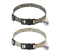 Personalized Small Breed Dog Collar Adjustable para personalizados Dog Collar for Female Dogs 2 Pack William Morris Dino Flower Colorful Coffee Tea Leaf Beige Blue