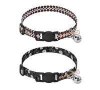 Personalized Small Breed Dog Collar Adjustable para personalizar Dog Collar for Girls and Boys 2 Pack Buffalo Plaid Poker White Black Gothic Darkness Rose Butterflies