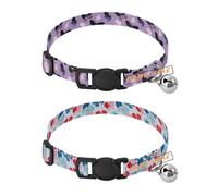 Personalized Small Breed Dog Collar Quick Release Buckle Customise Female Dog Collars 2 Pack Ukiyo-e-Style Japanese Butterfly Purple Ukiyo-e-Style Japanese Butterfly Periwinkle