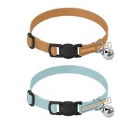 Personalized Small Breed Dog Collar Release Buckle Customization Girl and Boy Dog Collars 2 Pack Peru Solid Color Pure Plain Yellow Powder Blue Solid Color Pure Plain