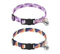 Personalized Small Dog Collar Release Buckle personalizadas para Female and Male Dog Collar 2 Pcs Purple Flowers White Lilac Scorpions Stars Blue Red