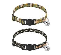 Personalized Small Dogs Collars Adjustable personalizadas para Girl & Boy Dog Collars 2 Pack Cartoon Zoo Giraffe Monkey Zebras Black and White Unicorns Gold Design