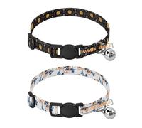 Personalized Small Dogs Collars Quick Release Buckle Custom Female and Male Dog Collar 2 Pack Embroidery Design Charcoal Black Fashion Dog Sports Navy White