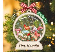Personalized Snow Globe 3 Layered Shaker Christmas Stocking Ornament,Custom Family Name Ornament Xmas Tree Hanging Decor Keepsake Gifts