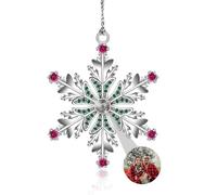 Personalized Snowflake Photo Projection Ornament for Christmas Tree Custom Hanging Angel Shape Projection Pendant Dog Paw Picture Ornament Christmas Decoration with Picture Inside for Xmas Party