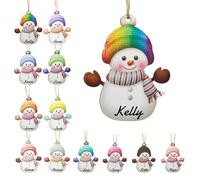 Personalized Snowman Christmas Decorations Ornaments 2025, Custom Christmas Baubles for Christmas Tree Name for Family of 2-8 Members, Resin Hanging Xmas Decor Ornament Gifts for Mom Dad Family Kids