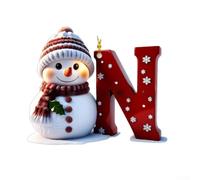 Personalized Snowman Christmas Ornament 2026 Custom Letter | Acrylic Hanging Decoration for Tree DIY Flat Holiday Keepsake for Kids Family Friends 8cm