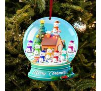 Personalized Snowman Christmas Ornaments, Personalized Wooden Crystal Ball Ornament, Custom Name Family Snowball Ornament, Suitable for Christmas Trees, Fireplaces, Wreaths 8 Name