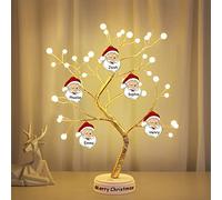 Personalized Snowman Fairy Light Spirit Tree, Custom Family LED Firefly Bonsai Tree Lights Artificial USB/Battery-Powered Touch Switch Lights Tree Lamp for Room, Home Decor,Bedroom, Christmas