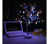 Personalized Snowman Family LED Firefly Tree Light Christmas Tree Lamp Tabletop Decoration Fairy Light Tree USB/Battery-Powered Touch Switch Artificial Bonsai Tree for Christmas Decor