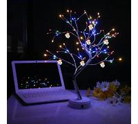 Personalized Snowman Family LED Firefly Tree Light Christmas Tree Lamp Tabletop Decoration Fairy Light Tree USB/Battery-Powered Touch Switch Artificial Bonsai Tree for Christmas Decor (Style 4-Santa)